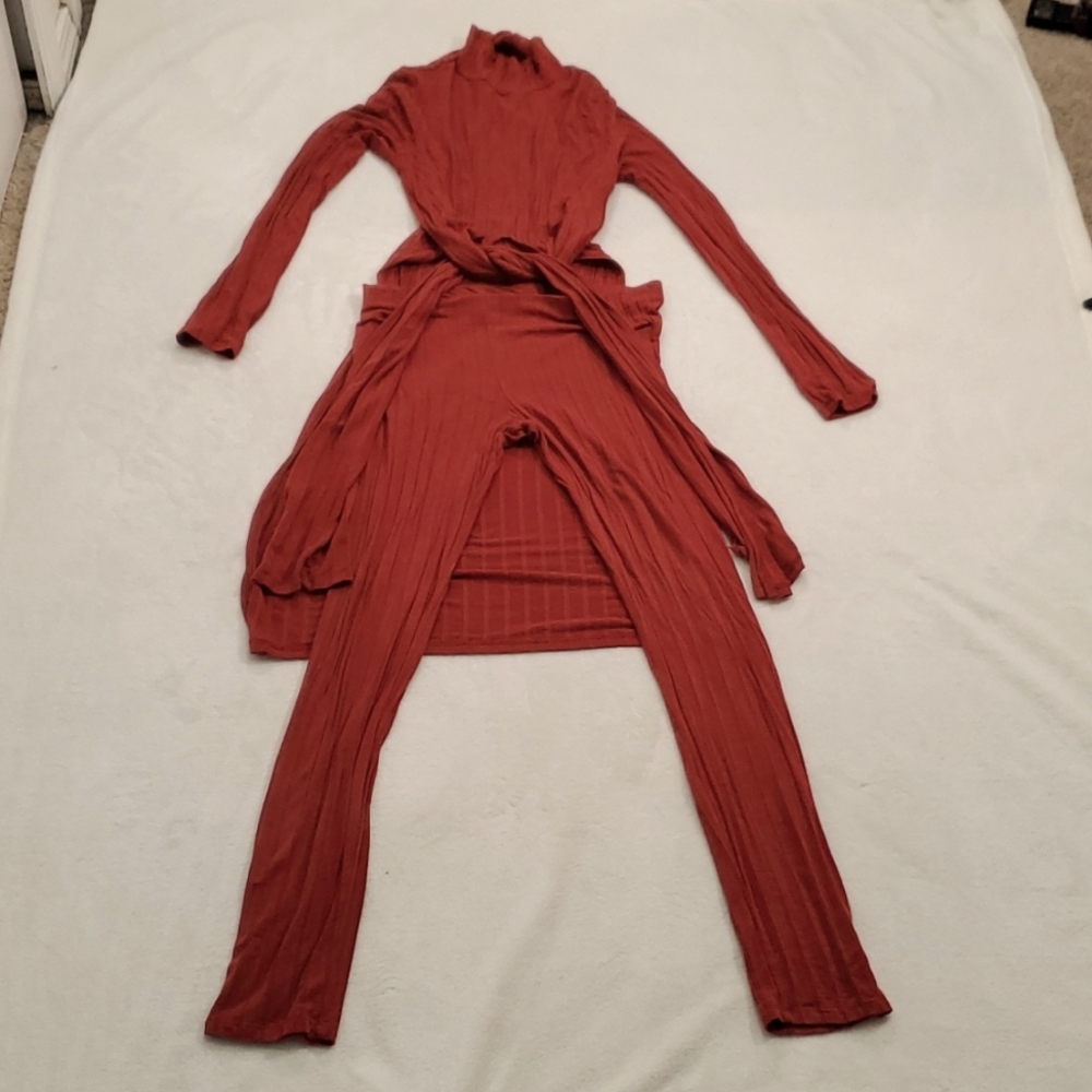 Fashion Nova Rust Pant Legging Set M